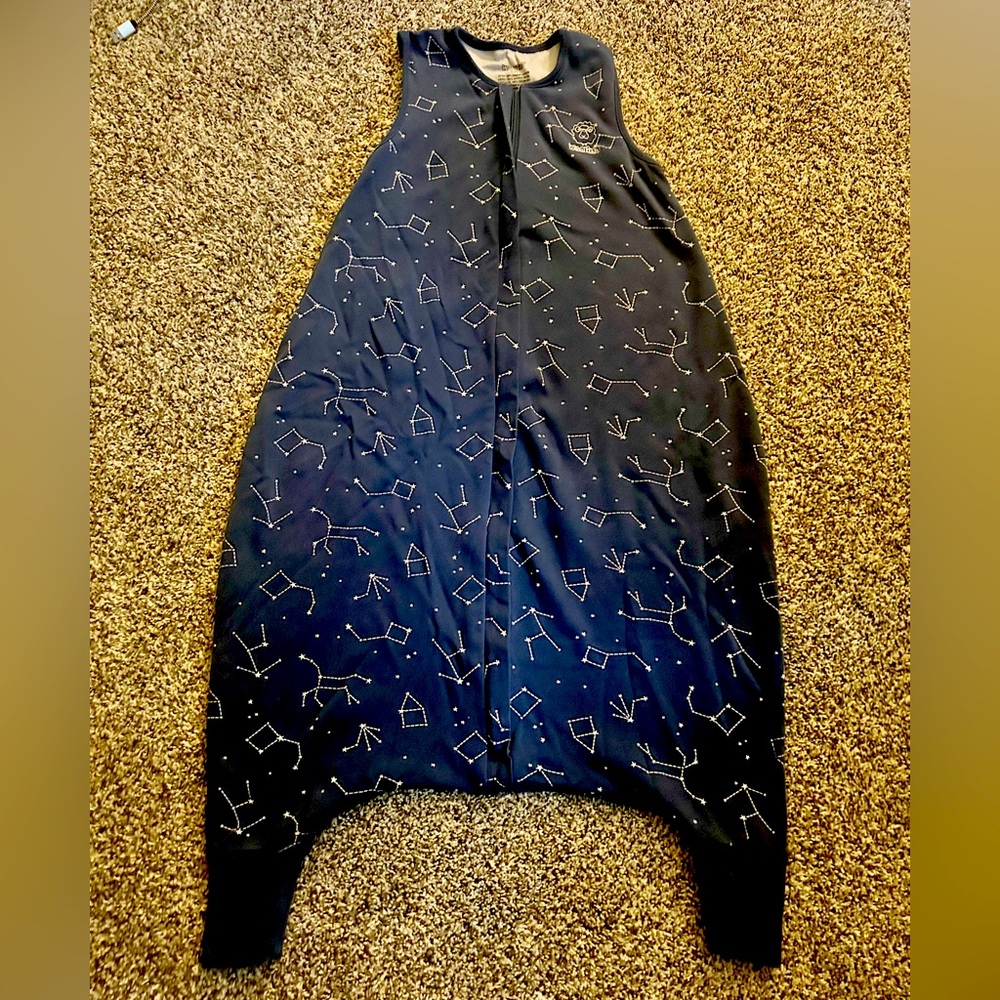 Woolino 4 Season Baby Sleep Bag with Feet, Merino Wool, Night Sky